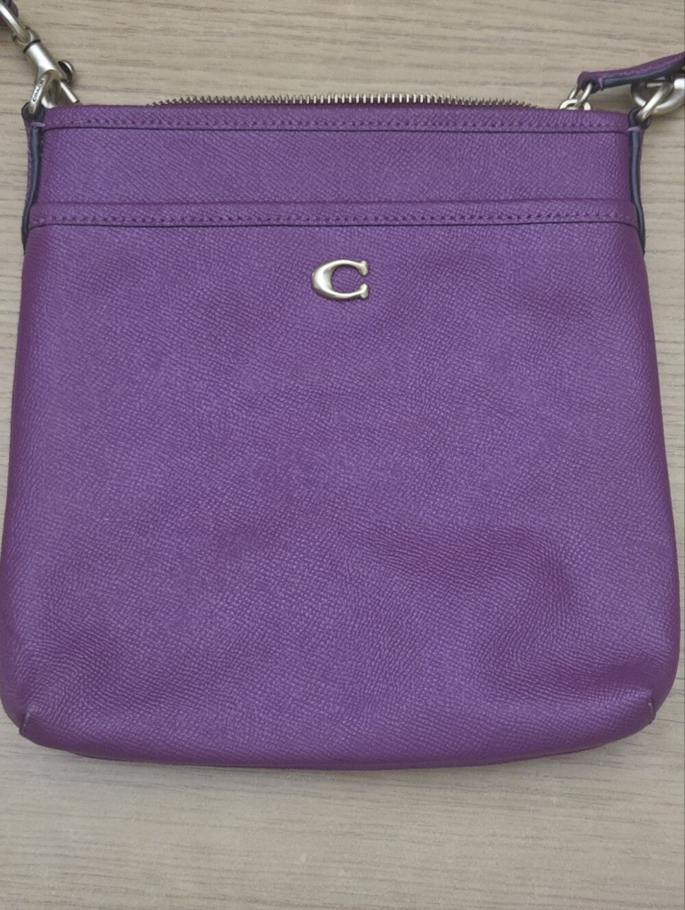 Coach Kitt Crossbody Crossgrain Leather DEEP PLUM CC526 purple